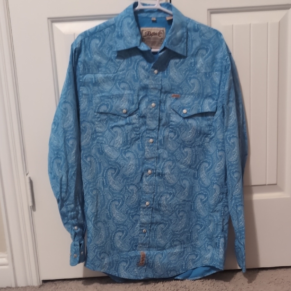 Blue Paisley Button-Up Shirt